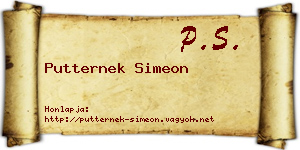 Putternek Simeon névjegykártya